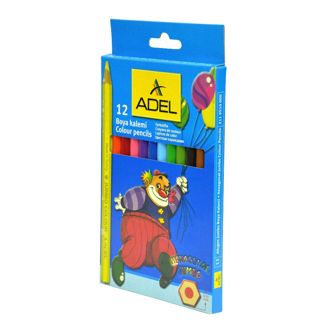 Adel Hexagonal Jumbo Colouring Pencils 12's