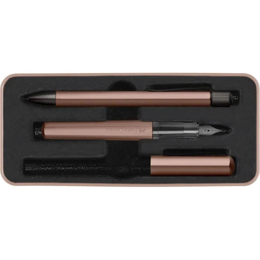 Faber-Castell Hexo Bronze Fountain Pen and Ballpoint Pen Gift Set