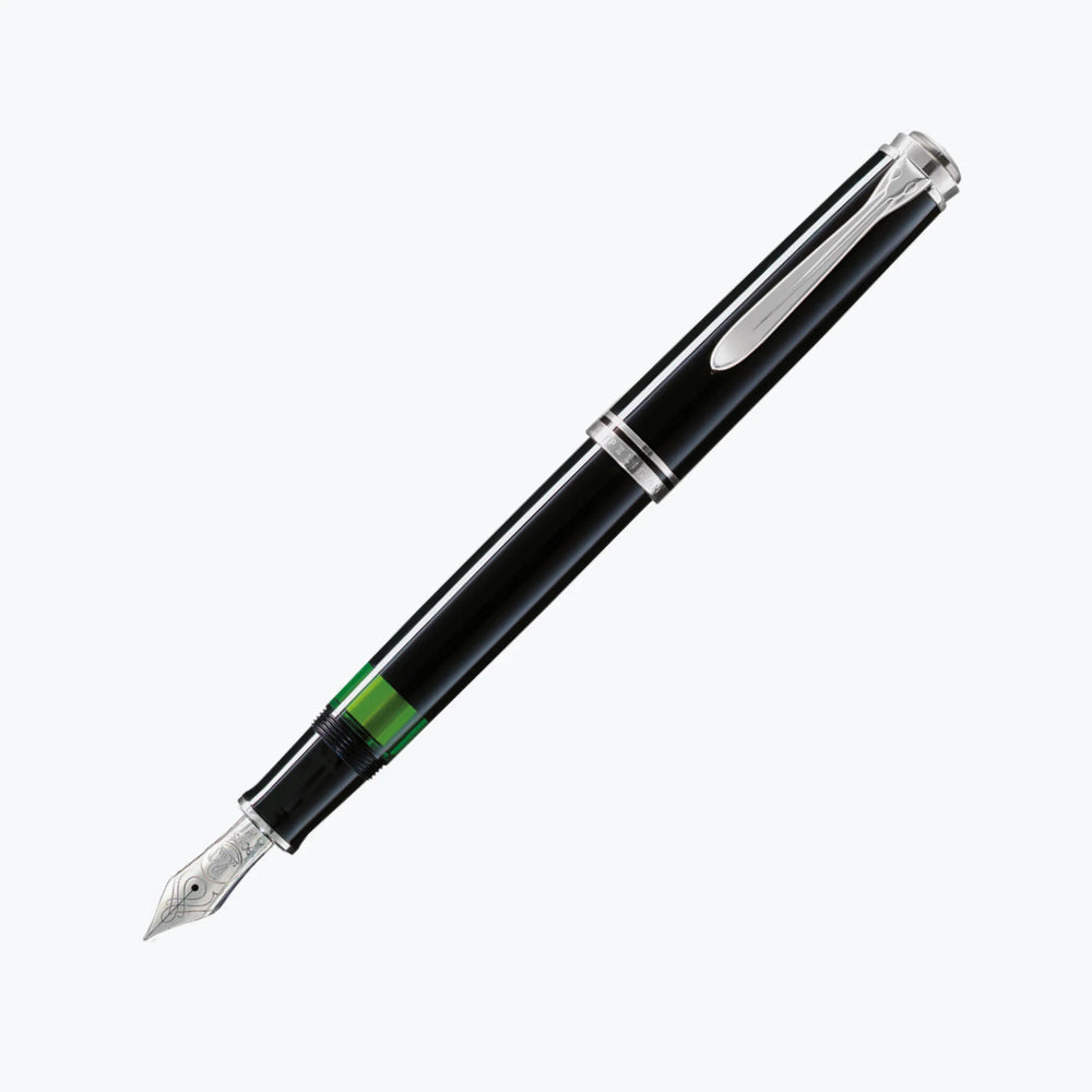 Pelikan M805 Souverän Black Fountain Pen Silver-Plated