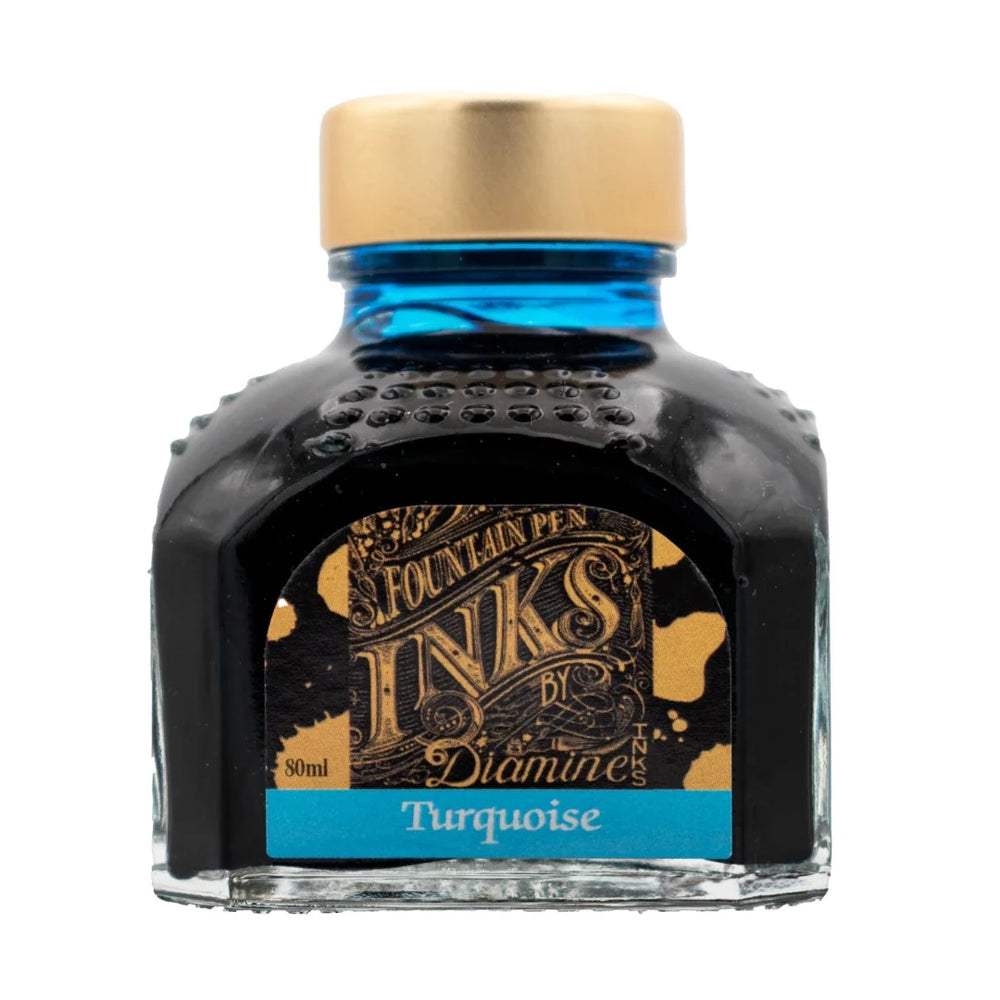 Diamine Fountain Pen Ink Bottle 80ml - Turquoise