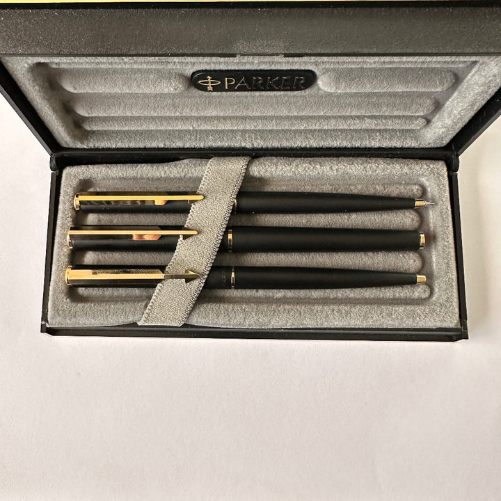 Parker Arrow Black - Gold Trim Set - New Old Stock