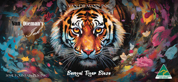 Van Dieman's Feline - Bengal Tiger Blaze Shimmering Fountain Pen Ink