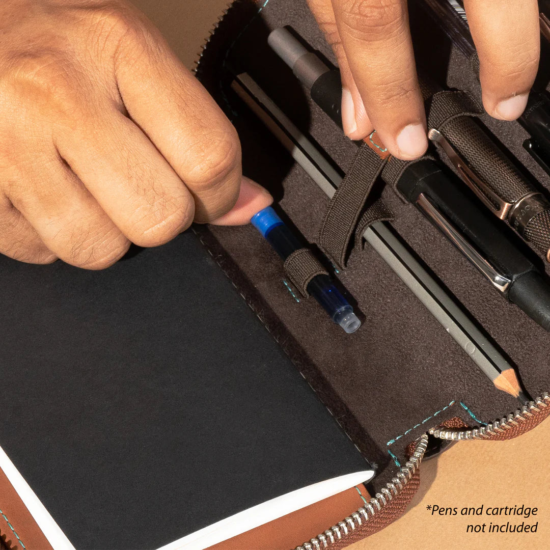Endless Companion 2 Pen Adjustable Leather Pouch - Applebee Pens