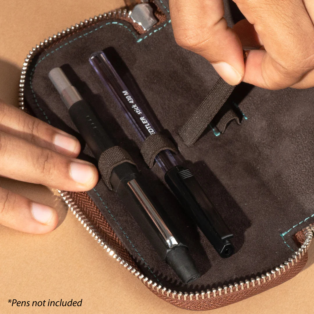 Endless Companion 2 Pen Adjustable Leather Pouch - Applebee Pens