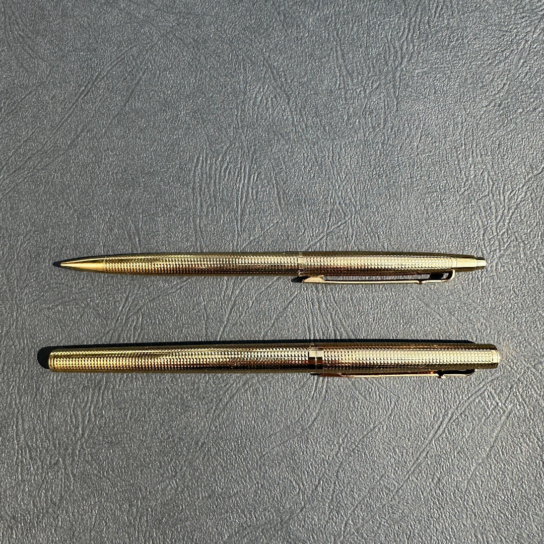 Caran d'Ache Madison Cisele Gold-Plated SET Rollerball and Pencil Set