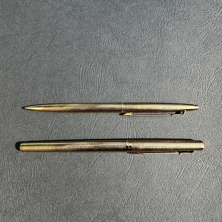 Caran d'Ache Madison Cisele Gold-Plated SET Rollerball and Pencil Set