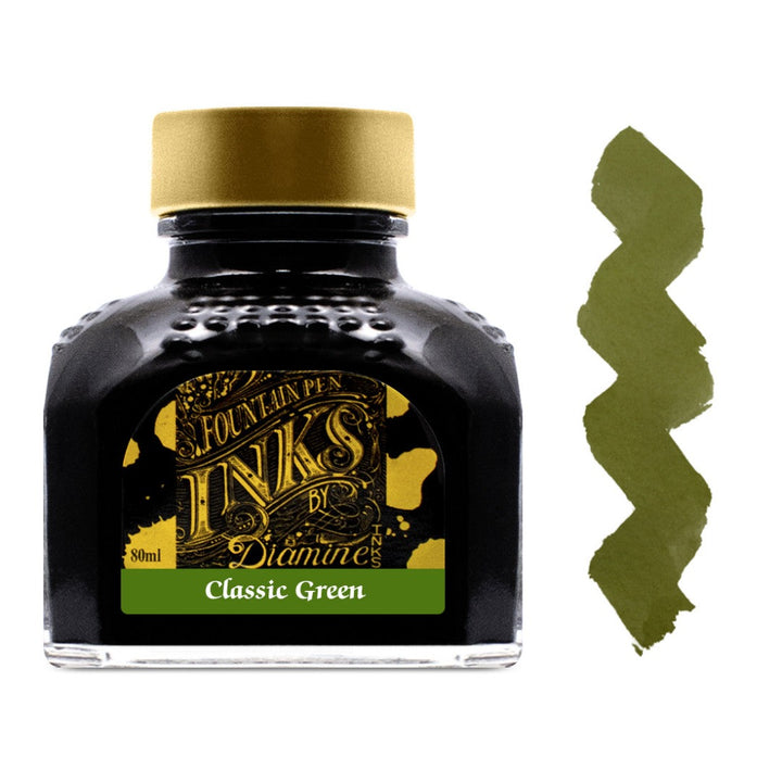 Diamine Fountain Pen Ink Bottle 80ml - Classic Green