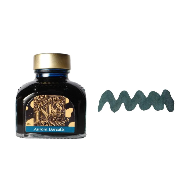 Diamine Fountain Pen Ink Bottle 80ml - Aurora Borealis