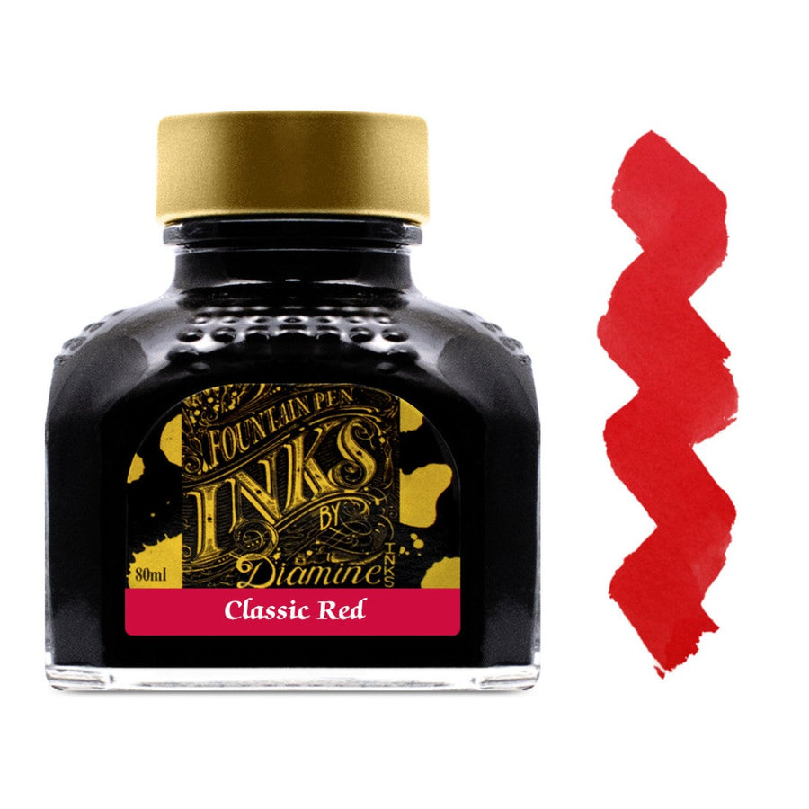 Diamine Fountain Pen Ink Bottle 80ml - Classic Red