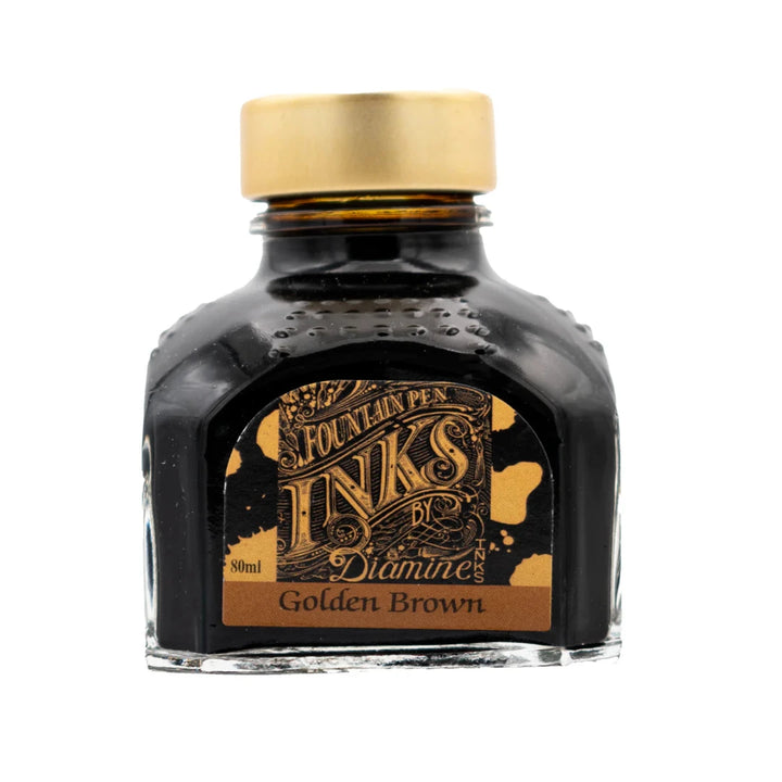 Diamine Fountain Pen Ink Bottle 80ml - Golden Brown