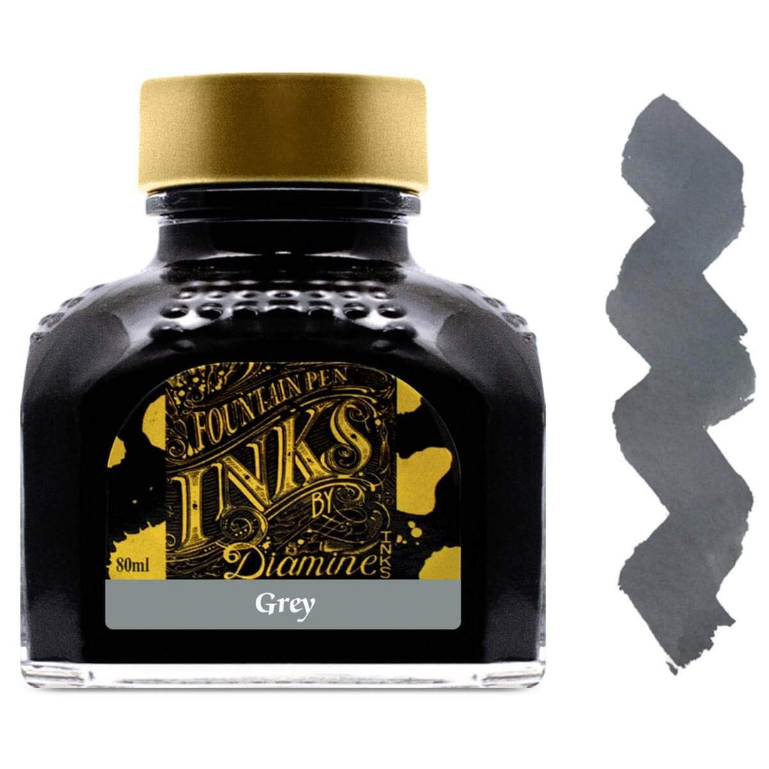 Diamine Fountain Pen Ink Bottle 80ml - Grey