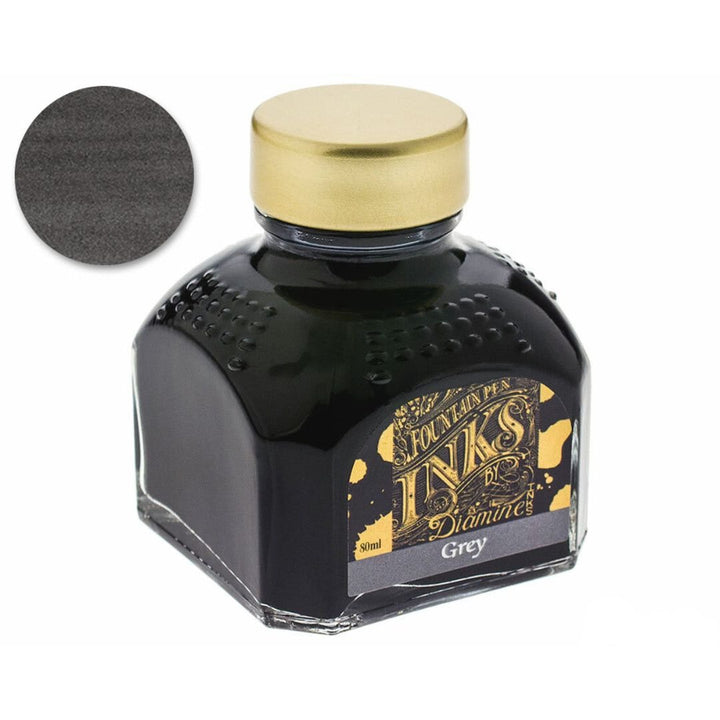 Diamine Fountain Pen Ink Bottle 80ml - Grey