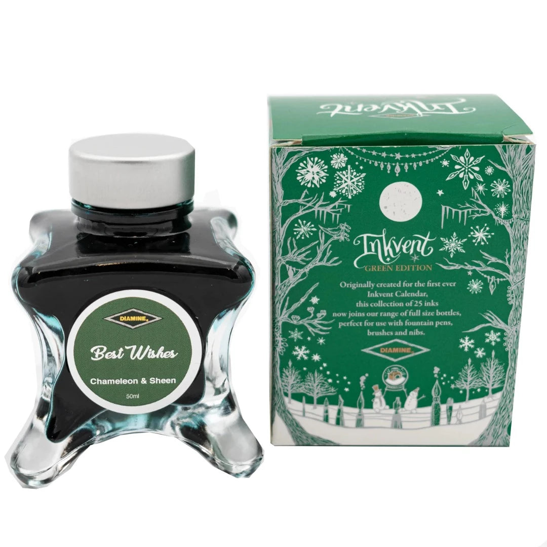 Diamine Inkvent Fountain Pen Ink – Green Edition – Best Wishes (Chameleon & Sheen)