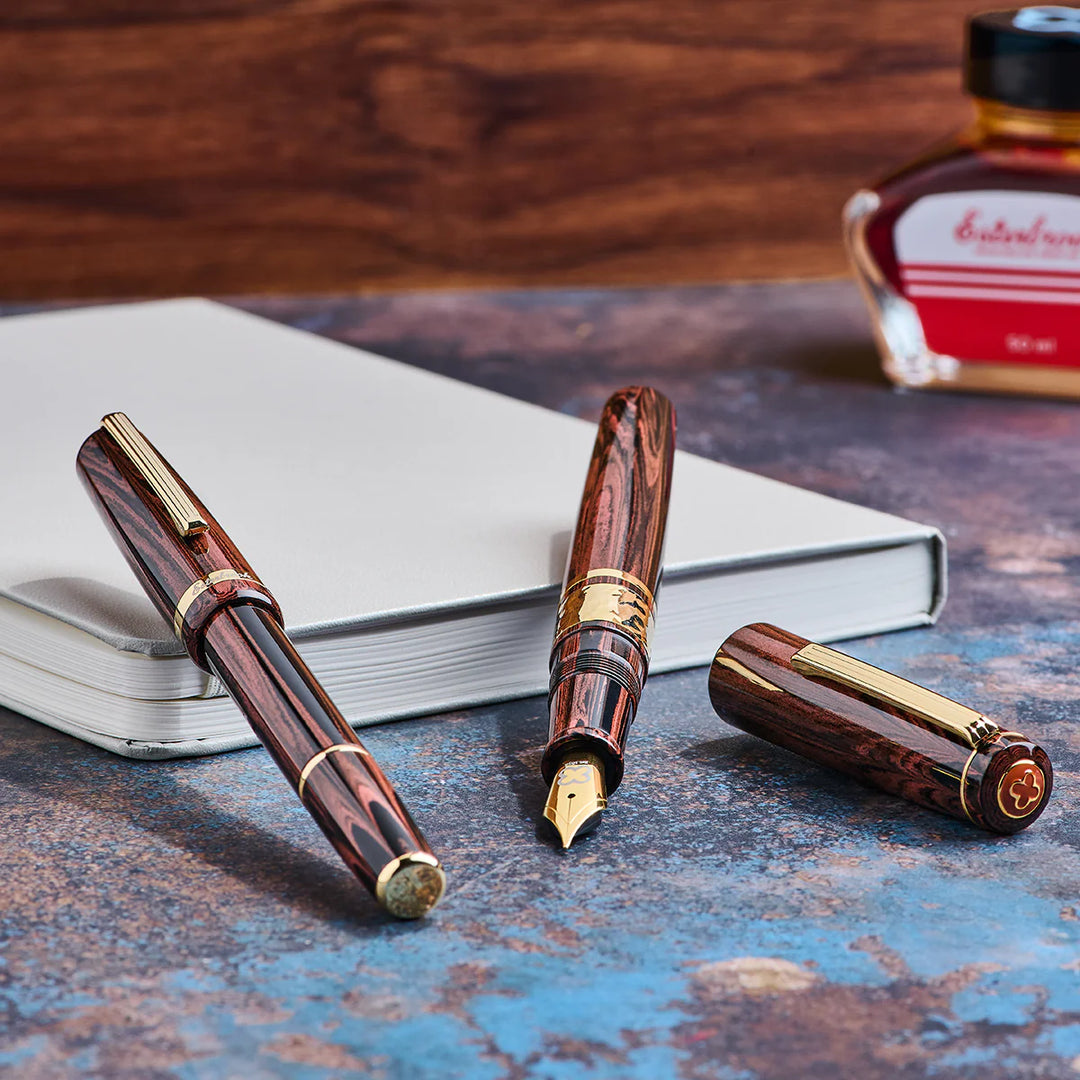 Esterbrook Model J & JR Red Ebonite Fountain Pen with Gold Trim