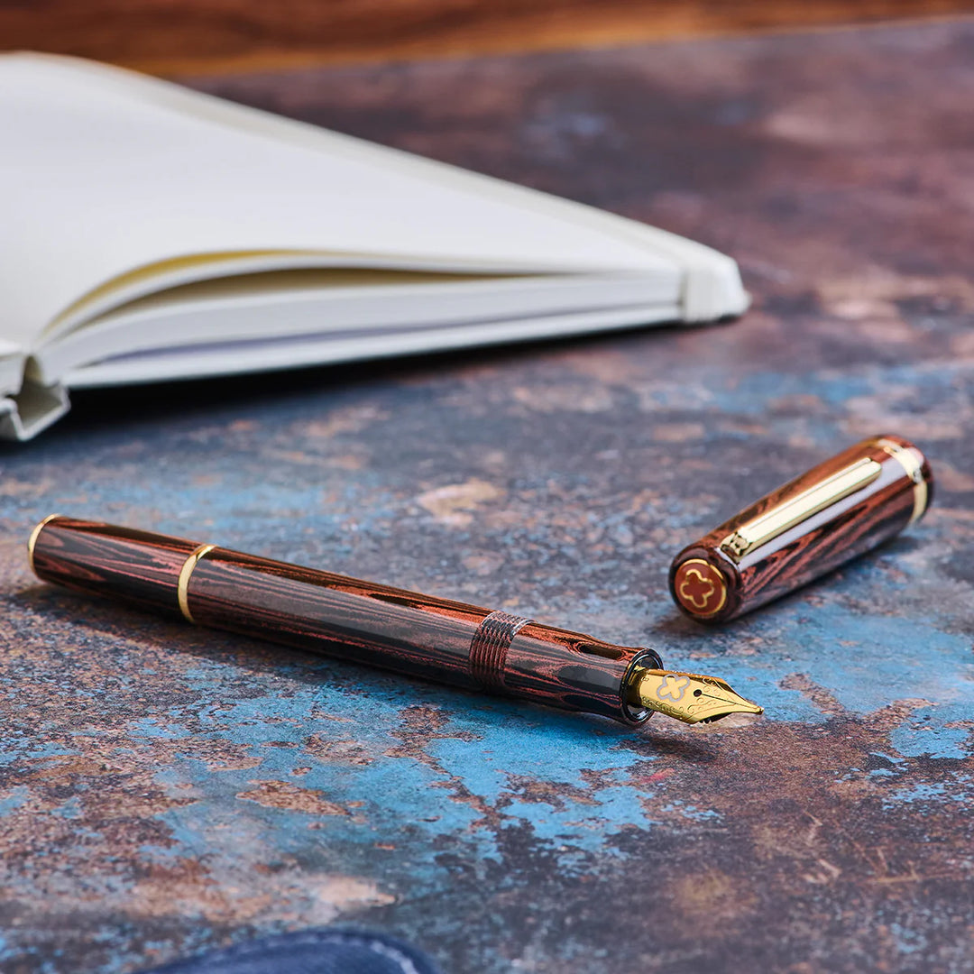 Esterbrook Model J & JR Red Ebonite Fountain Pen with Gold Trim