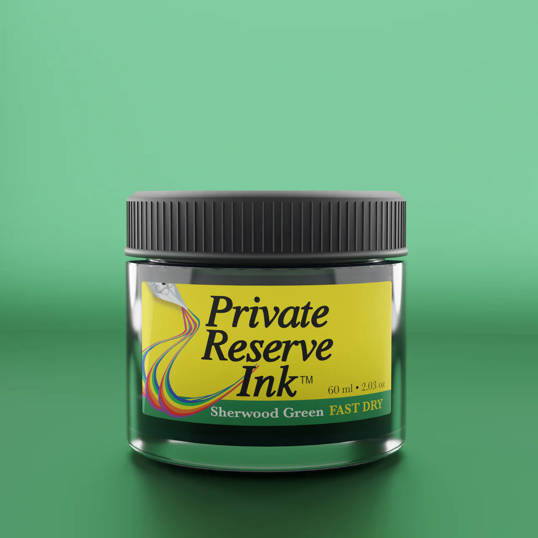 Private Reserve Premium Fountain Pen Ink - Sherwood Green 60ml - Fast Dry