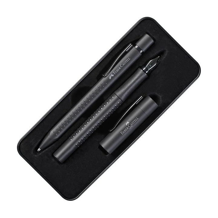 Faber-Castell Grip Fountain and Ball Pen Gift Set - All Black
