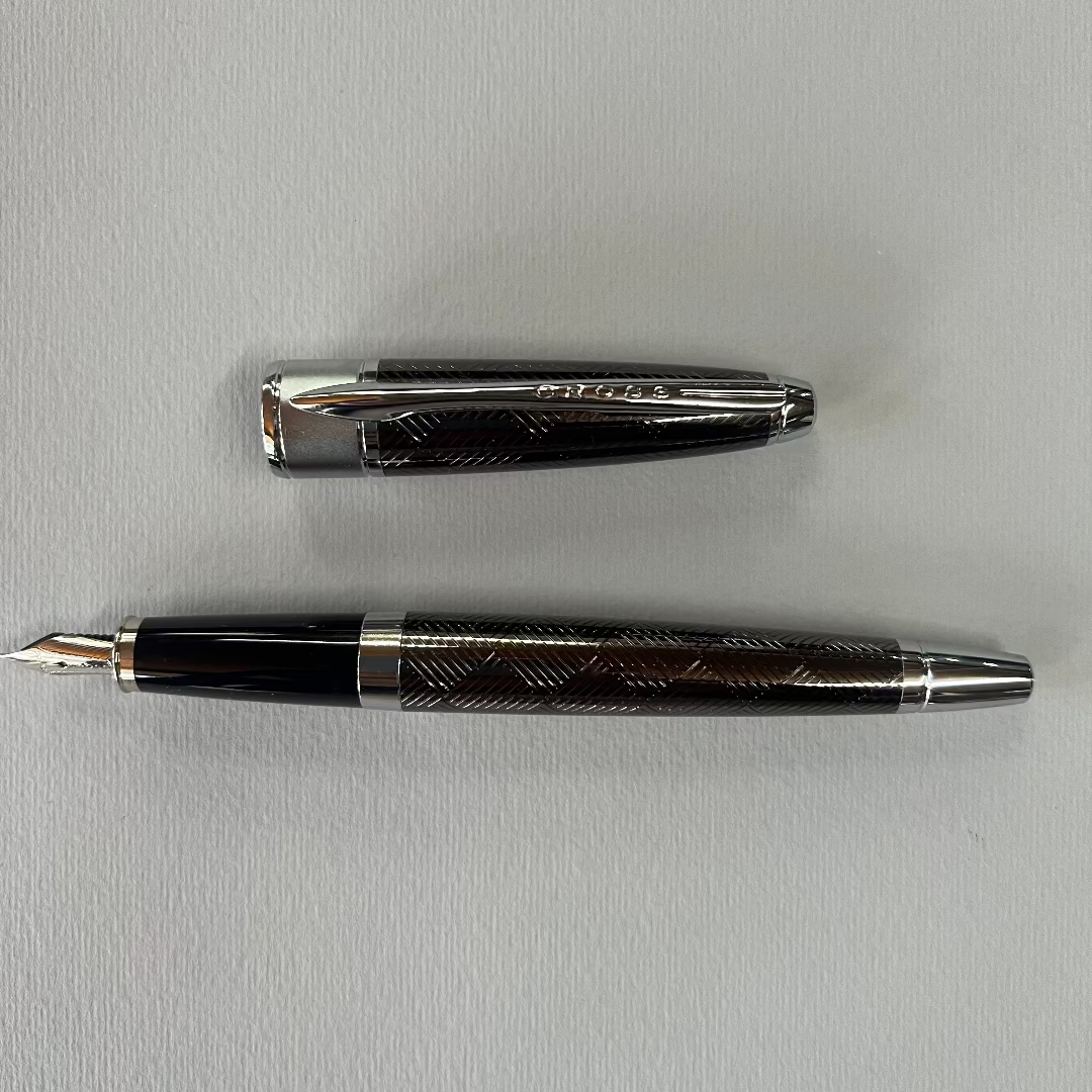 Cross Apogee Sable Herringbone Titanium Fountain Pen - New Old Stock