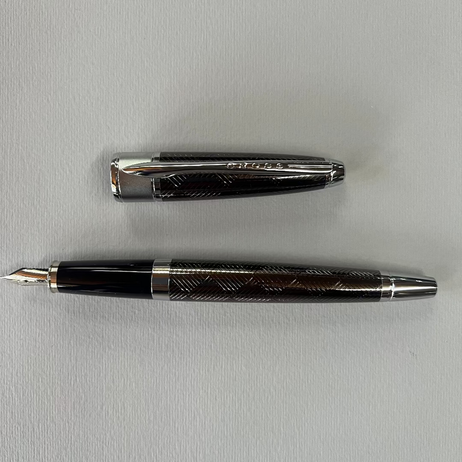 Cross Apogee Sable Herringbone Titanium Fountain Pen - New Old Stock