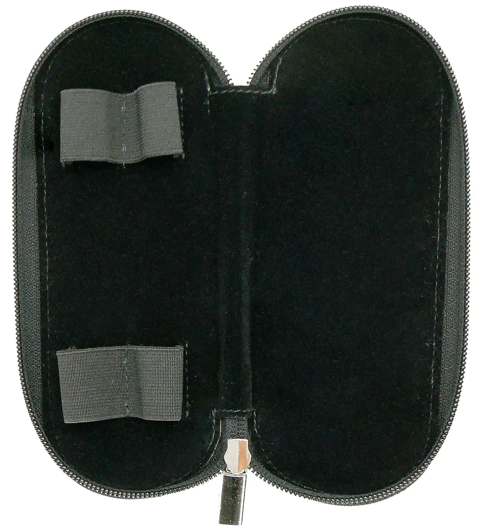 Girologio 2 Pen Zip Leather Case - Black
