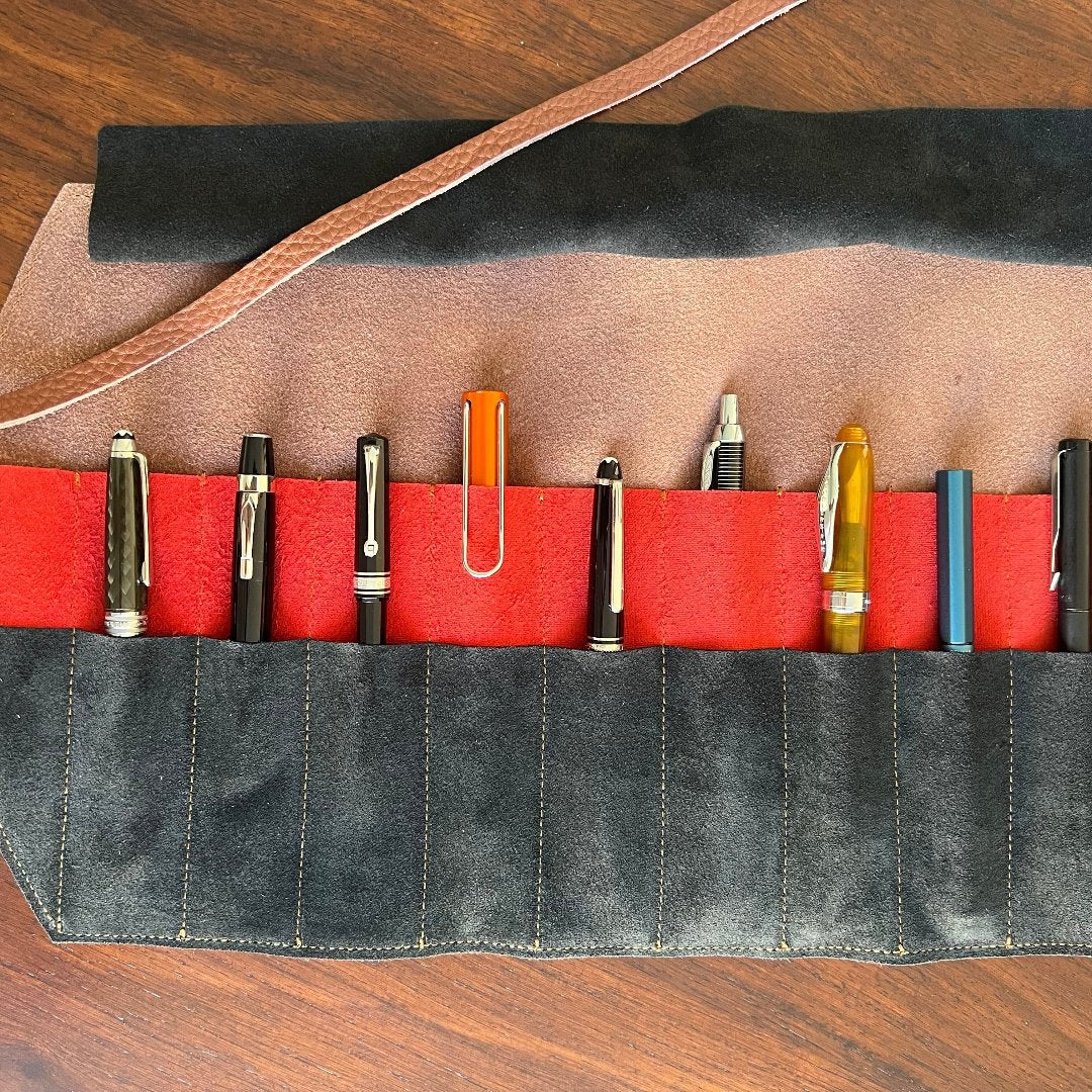 Girologio 10 Pen Roll Rustic Saddle- Leather