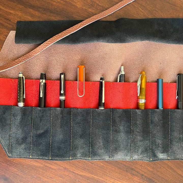 Girologio 10 Pen Roll Rustic Saddle- Leather