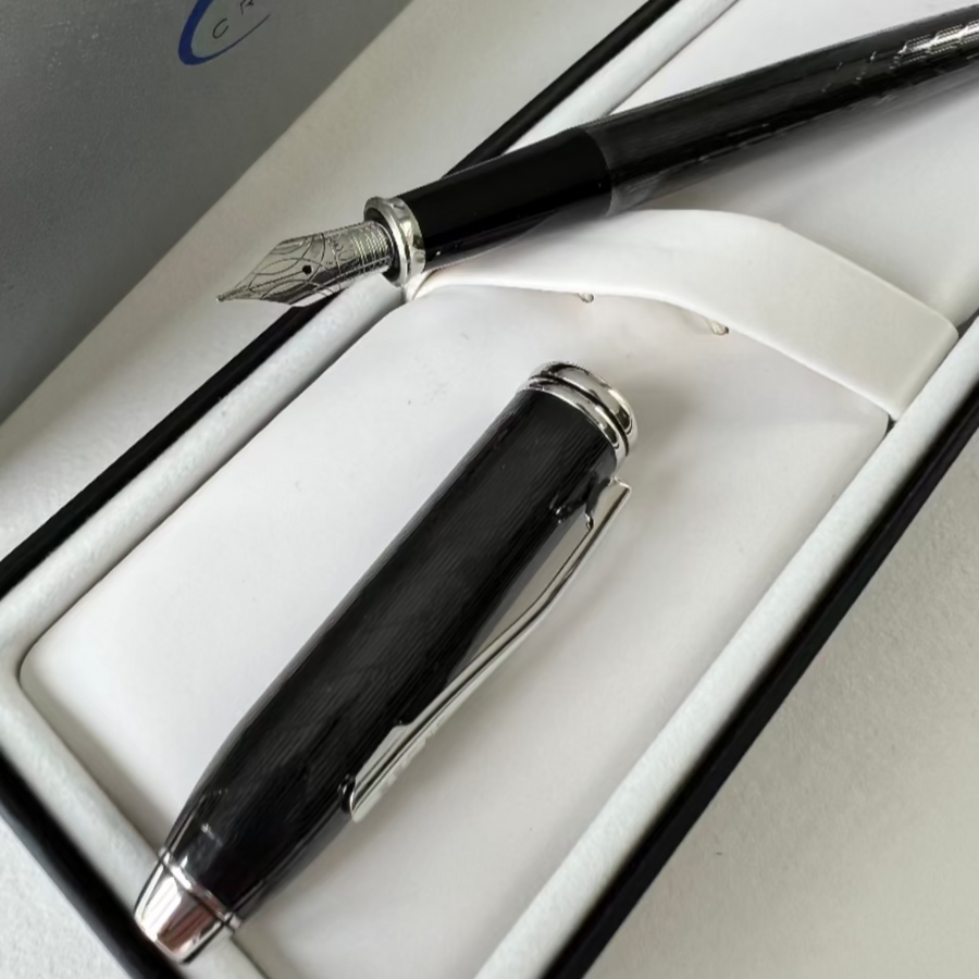 Cros Townsend Herringbone Titanium Fountain Pen - New Old Stock