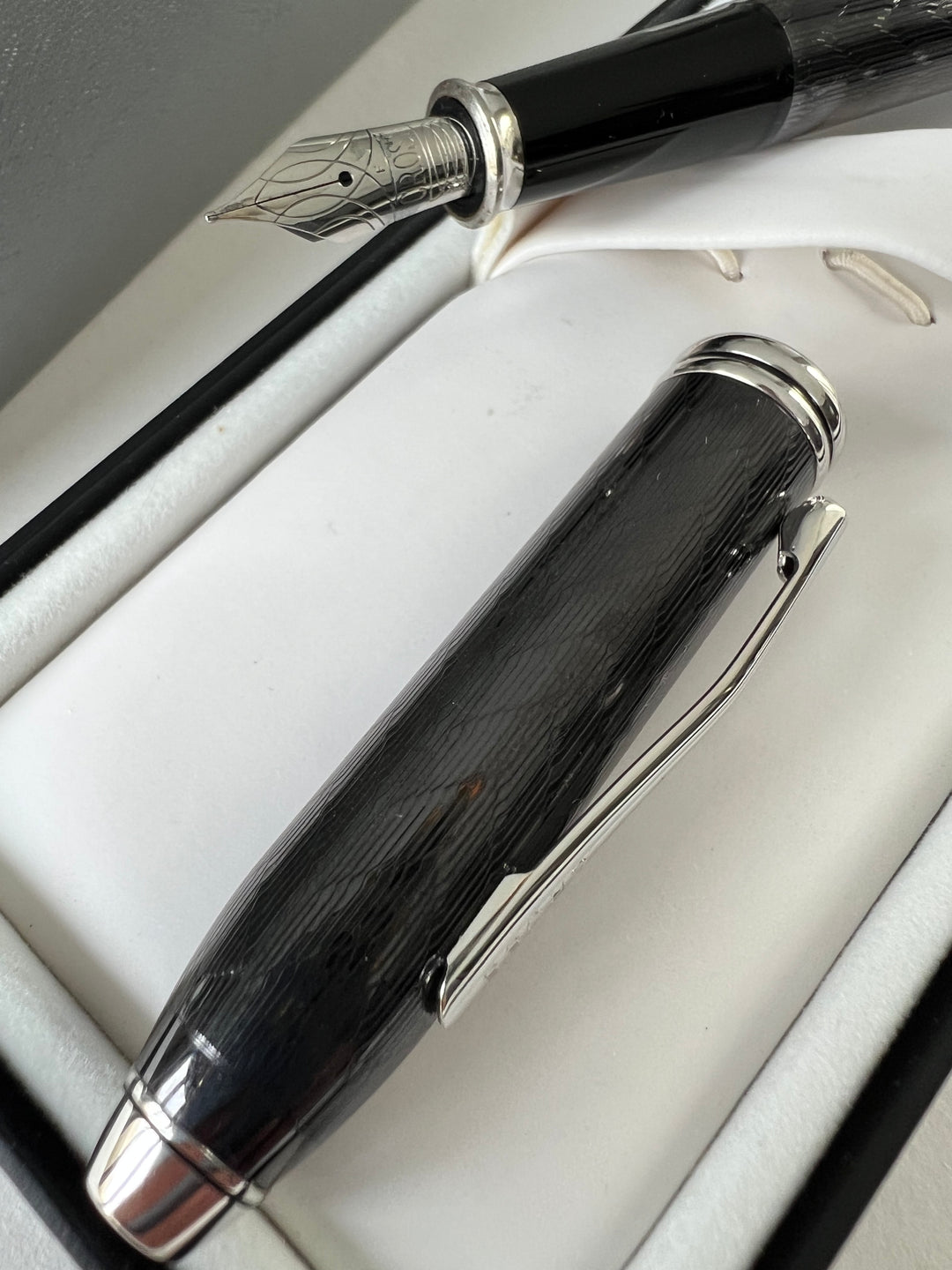 Cros Townsend Herringbone Titanium Fountain Pen - New Old Stock