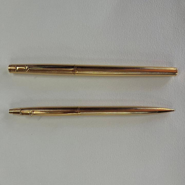Caran d'Ache Madison Cisele Gold-Plated SET Rollerball and Pencil Set