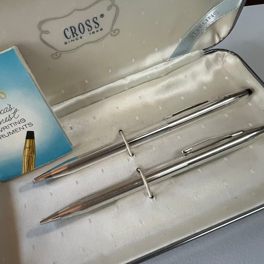 Cross Century Classic Sterling Silver Ballpoint Pen and Pencil Set - New Old Stock