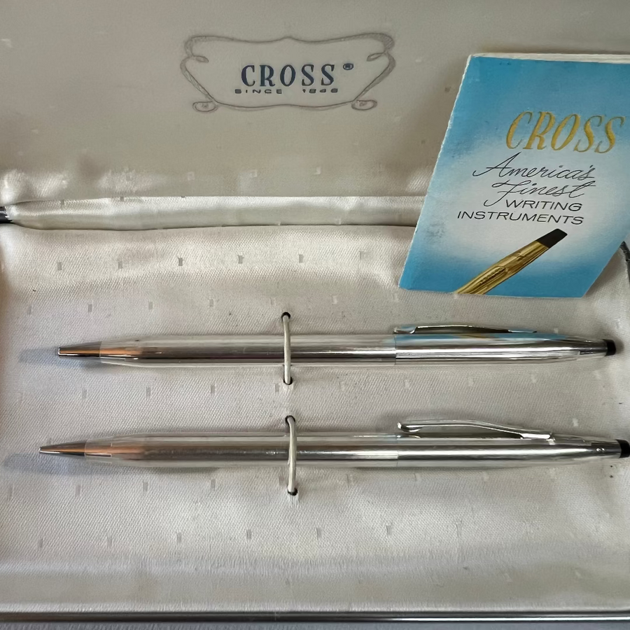 Cross Century Classic Sterling Silver Ballpoint Pen and Pencil Set - New Old Stock