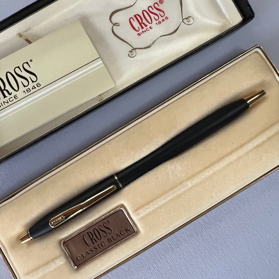 Cross Ballpoint Pen with 23K Gold Trim - New Old Stock