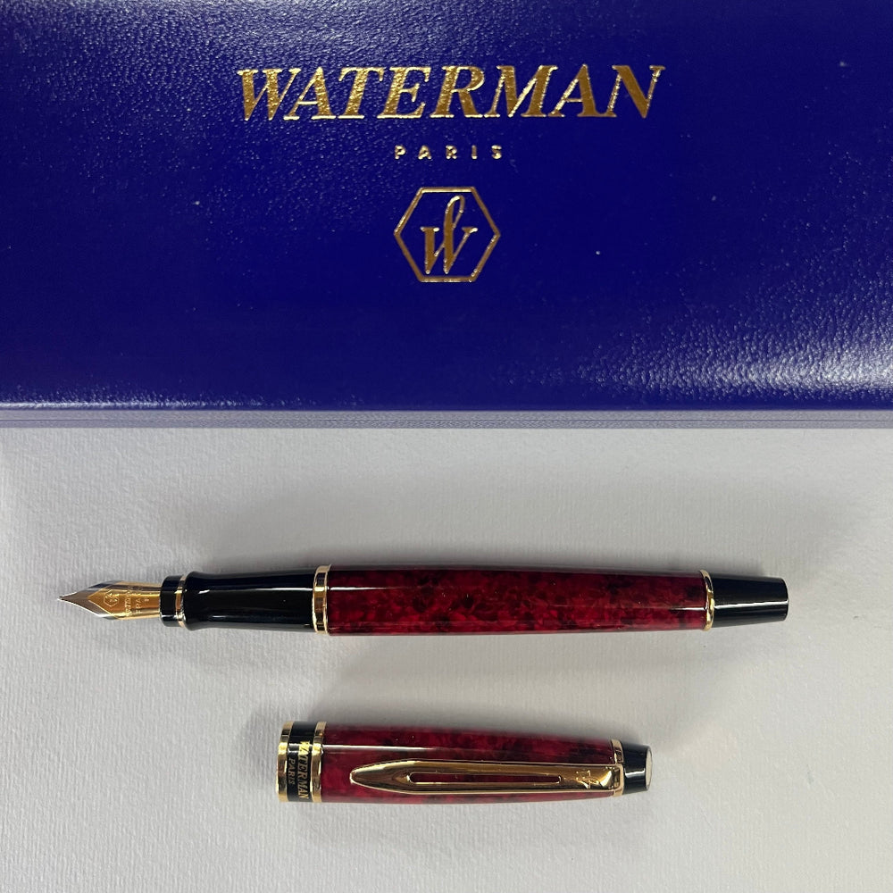 Waterman Expert 2 Oriental Red Gold Trim Fountain Pen - New Old Stock