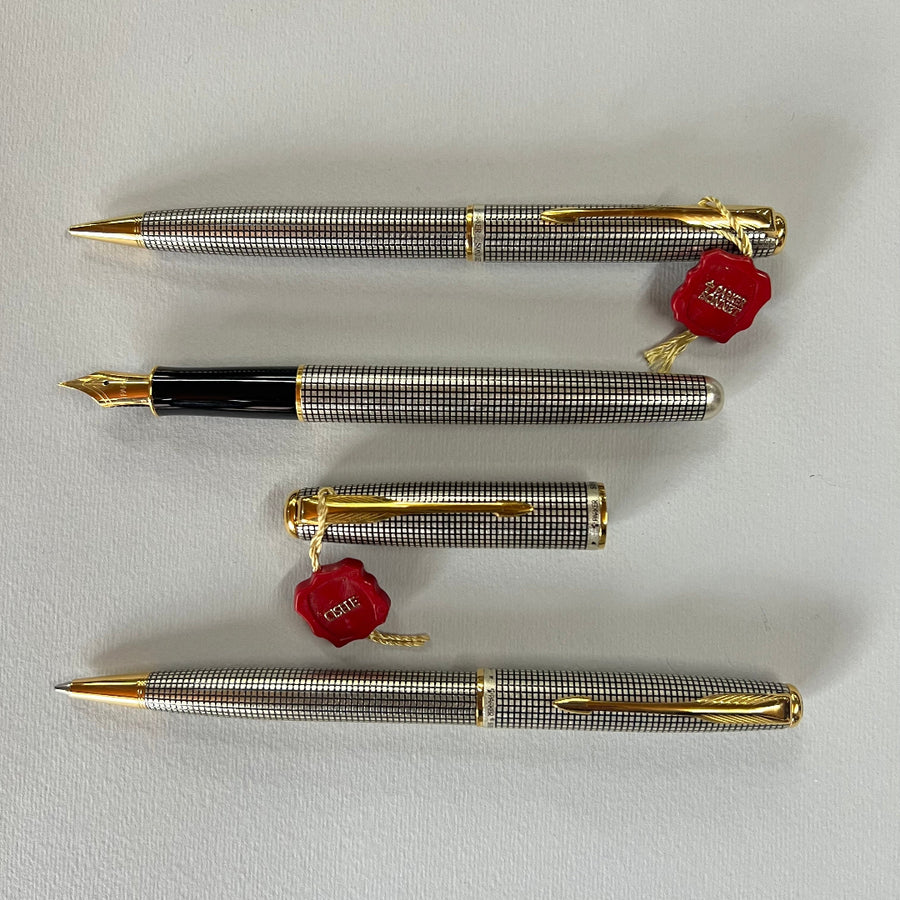 Parker Sonnet Cisellé Sterling Silver 3 Pce SET
