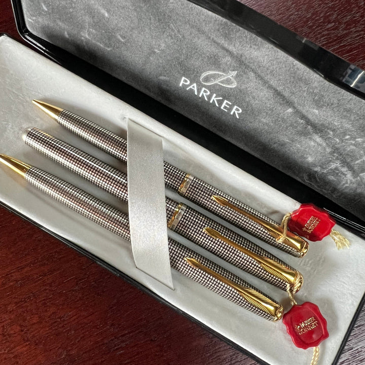 Parker Sonnet Cisellé Sterling Silver 3 Pce SET
