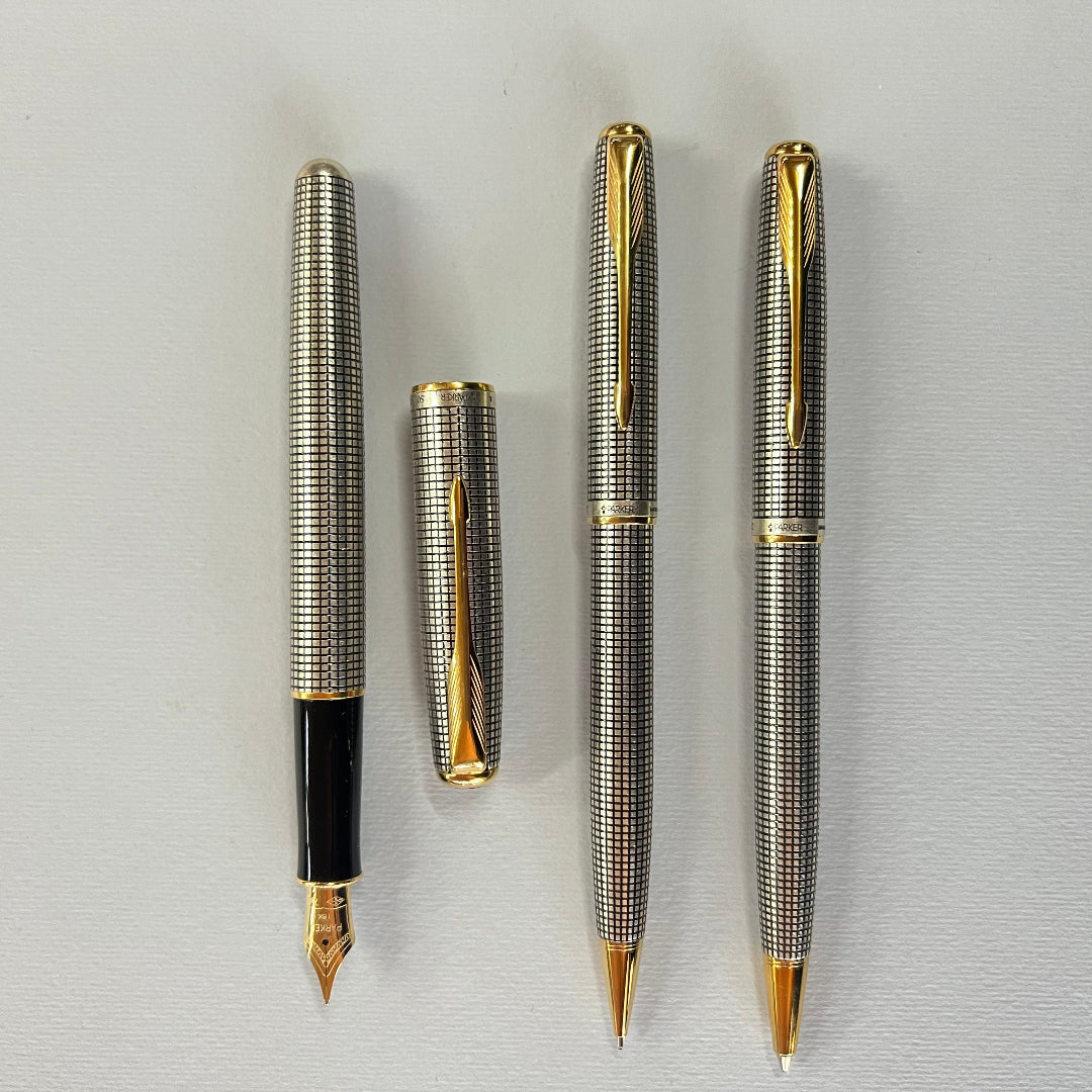 Parker Sonnet Cisellé Sterling Silver 3 Pce SET