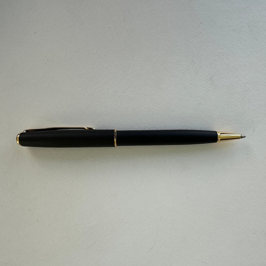 Parker Sonnet Matte Black Gold Trim Ballpoint Pen - New Old Stock