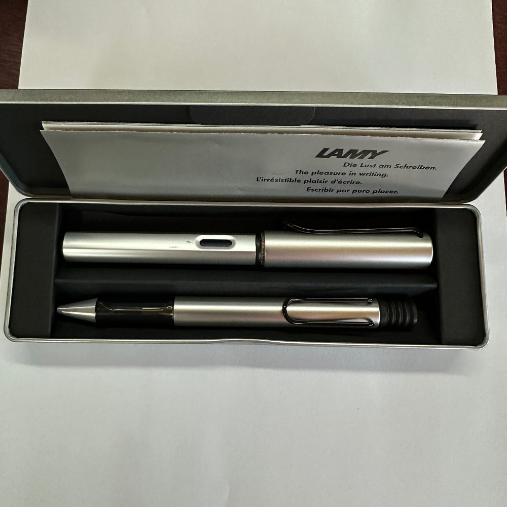 Lamy AL-Star Silver Fountain Pen and Ballpoint Pen Set – New Old Stock