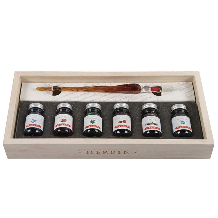 Jacques Herbin Ink and Glass Pen Set