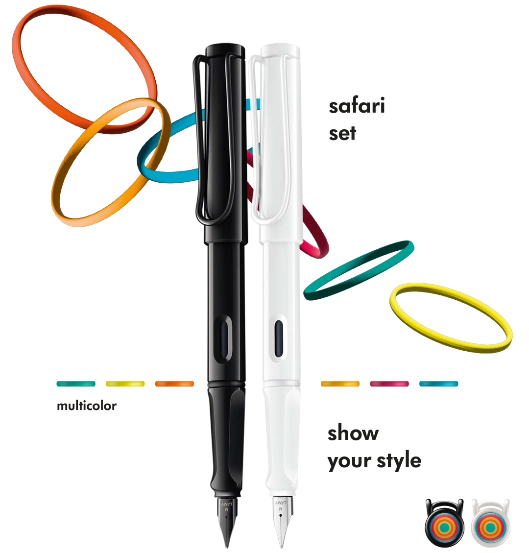 LAMY safari Fountain Pen - all black-multi ring set (Special Edition)