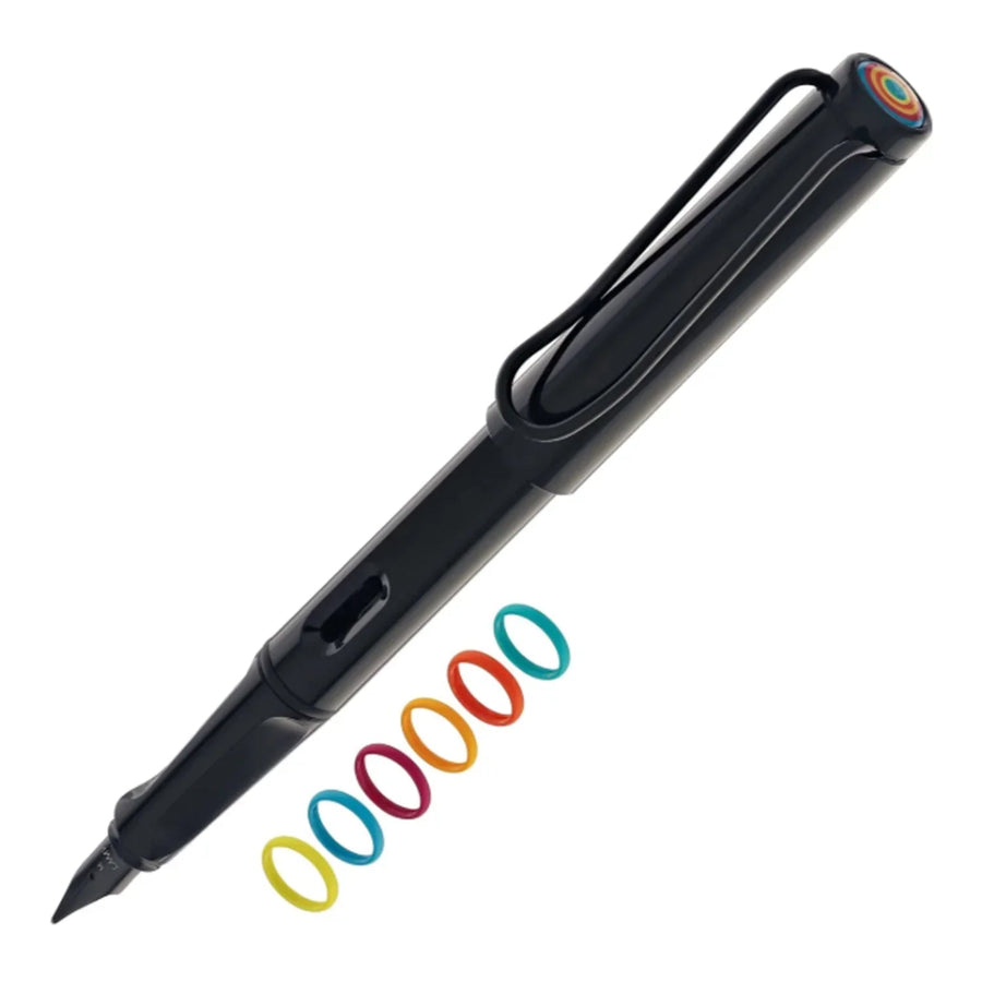 LAMY safari Fountain Pen - all black-multi ring set (Special Edition)