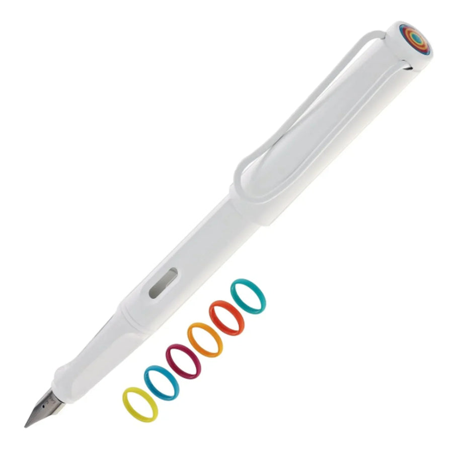 LAMY safari Fountain Pen - all white-multi ring set (Special Edition)