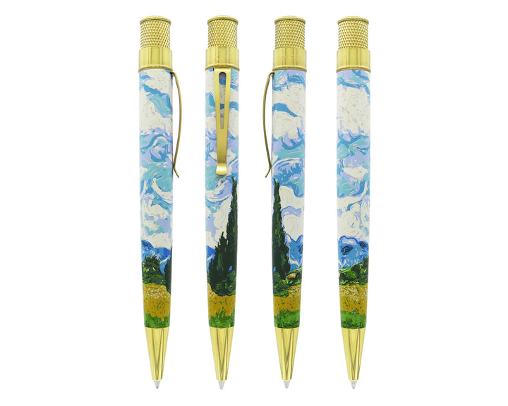 Retro 51 The MET - Van Gogh Wheat Fields & Cypresses Rollerball Pen