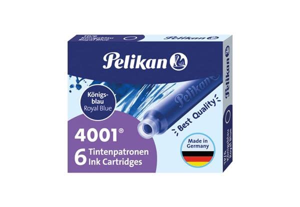 Pelikan 4001 TP/6 Fountain Pen Ink Cartridges -3 Pack Royal Blue