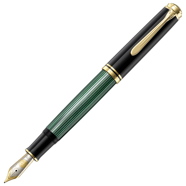 Pelikan M1000 Souverän Black/Green Fountain Pen With GoldPelikan M1000 Souverän Black/Green Fountain Pen With Gold