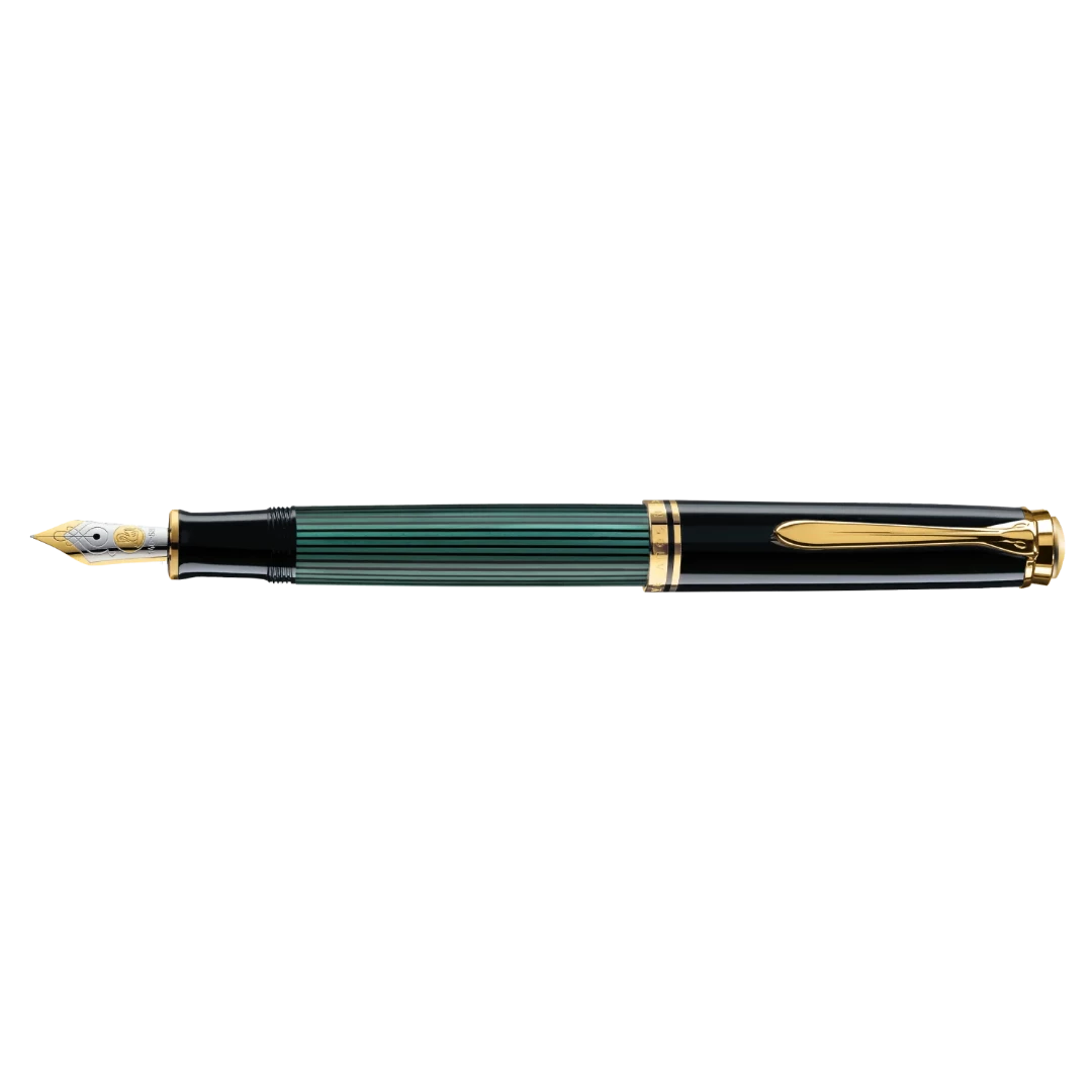 Pelikan M1000 Souverän Black/Green Fountain Pen With Gold