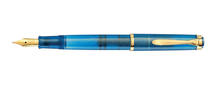 Pelikan M200 Gift Set M200 Golden Lapis Fountain Pen and Ink