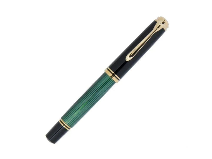 Pelikan M809 Souveran Black Green Fountain Pen with Gold - FINE
