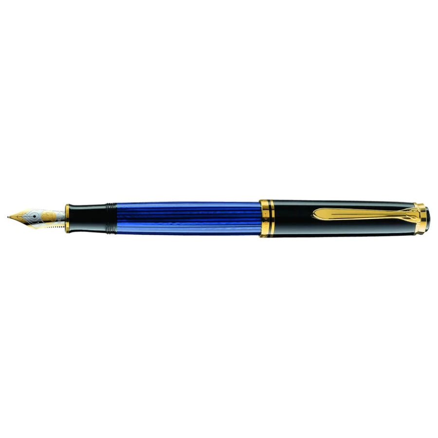 Pelikan M800 Souveran Black Blue Fountain Pen with Gold