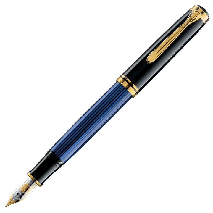 Pelikan M800 Souveran Black Blue Fountain Pen with Gold